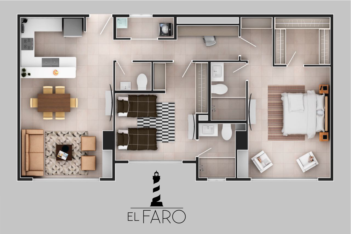 Apartamentos Sobre Planos de 3 Habitaciones en Santa Marta Cotesab